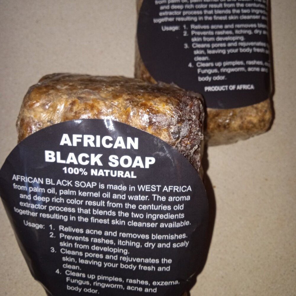 Pure Unrefined African Black soap 16 oz each